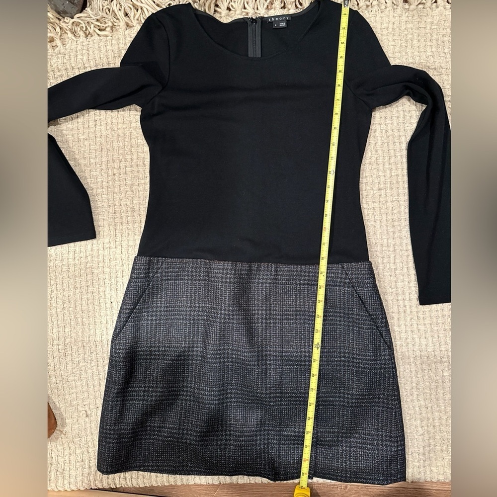 THEORY WOMENS DRESS BOWMONT 54%VIRGIN WOOL LONG‎ SLEEVE BLACK NWOT 8 - Picture 6 of 9